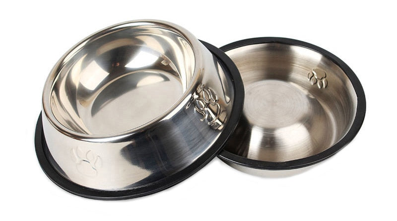 6 Size Stainless Steel Dog Bowl For Dish Water Dog Food Bowl Pet Puppy Cat Bowl Feeder Feeding Dog Water Bowl For Dogs Cats