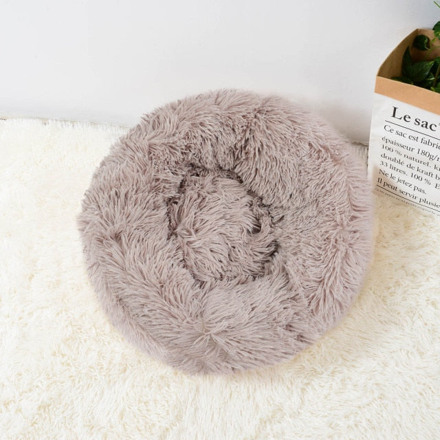 Cat Super Soft Long Plush Warm Mat Cute Lightweight Kennel Pet Sleeping Basket Bed Round Fluffy Comfortable Touch Pet Products