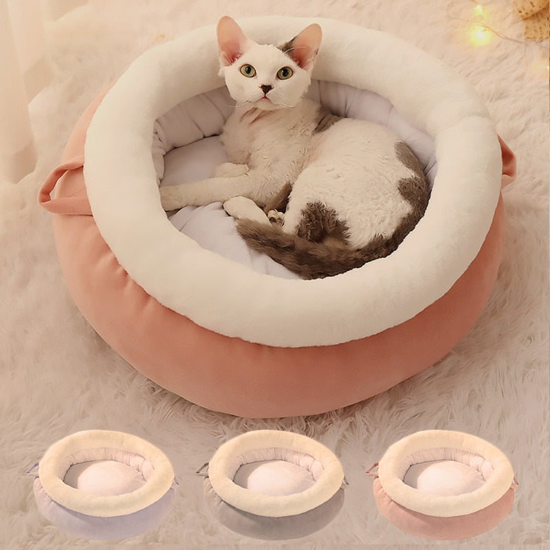 Winter Super Soft Dog Bed Cat Basket Cat Sleep Bag Dog Beds For Small Dog Cat Bed House Round Cushion Pet Product Accessories
