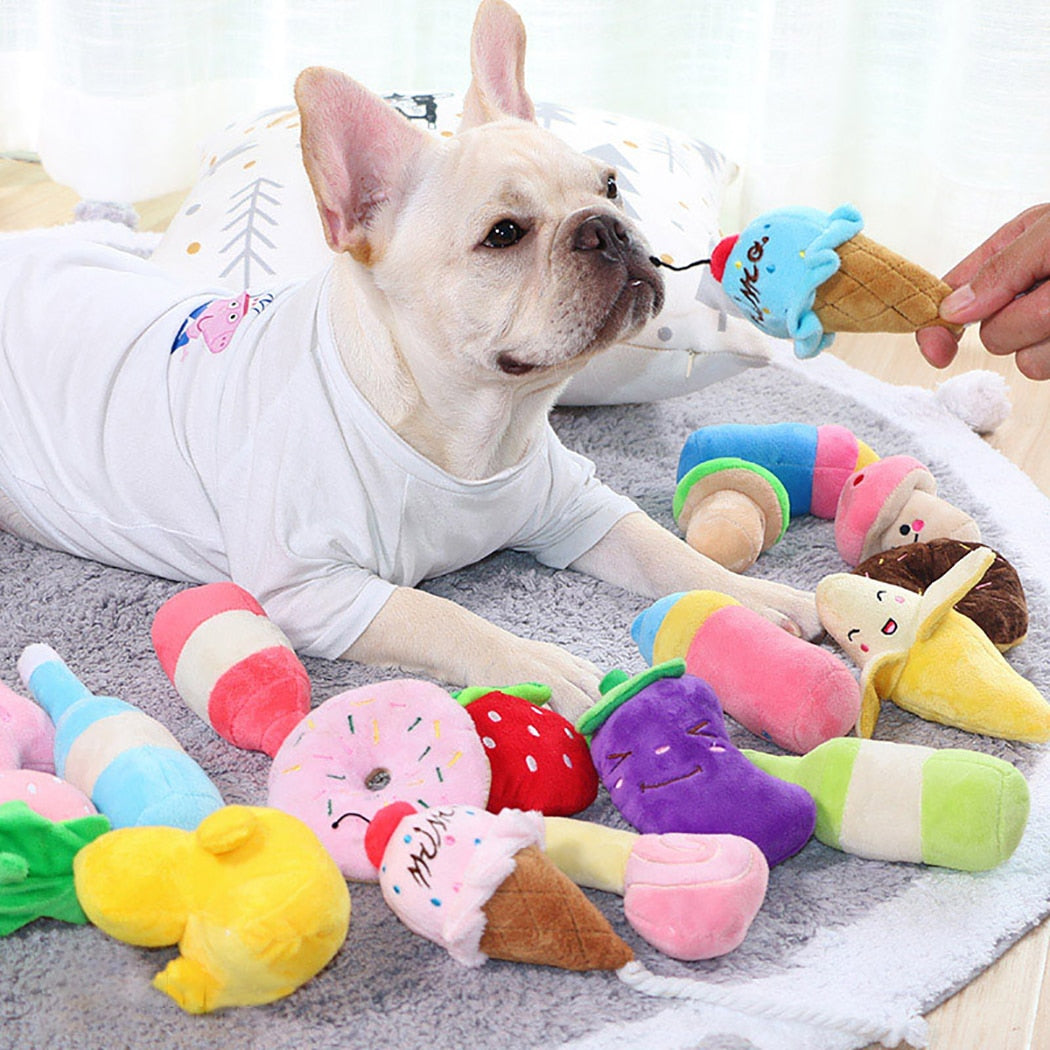 Animals Cartoon Dog Toys Stuffed Squeaking Pet Toy Cute Plush Puzzle For Dogs Cat Chew Squeaker Squeaky Toy For Pet Supplies