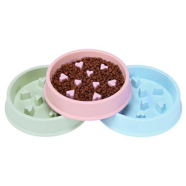 2022 New Pet Dog Bowl Slow Feeder Plastic Anti Choking Puppy Cat Eating Dish Bowl Anti-Gulping Food Plate