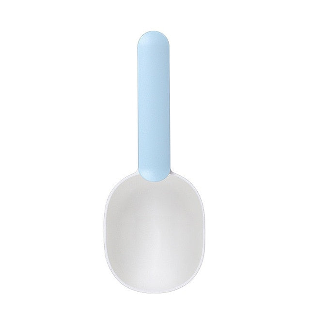 Multifunctional Dog Food Spoon Pet Feeding Spoon With Sealed Bag Clip Creative Measuring Cup Curved Design,Easy To Clean