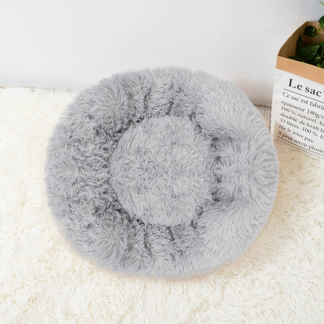 Cat Super Soft Long Plush Warm Mat Cute Lightweight Kennel Pet Sleeping Basket Bed Round Fluffy Comfortable Touch Pet Products