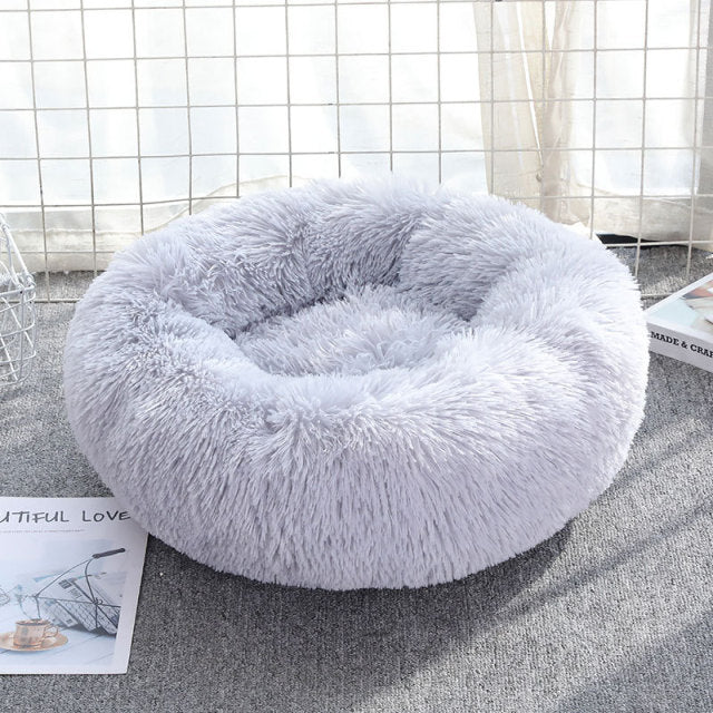 Dog Bed Long Plush Dount Basket Calming Cat Beds Hondenmand Pet Kennel House Soft Fluffy Cushion Sleeping Bag Mat for Large Dogs