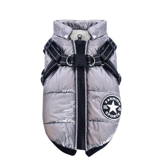 New Pet Winter Thickened Cotton Clothes Dog Two-legged Waterproof Outdoor Chest Back Waistcoat Cotton-padded Clothes Jacket